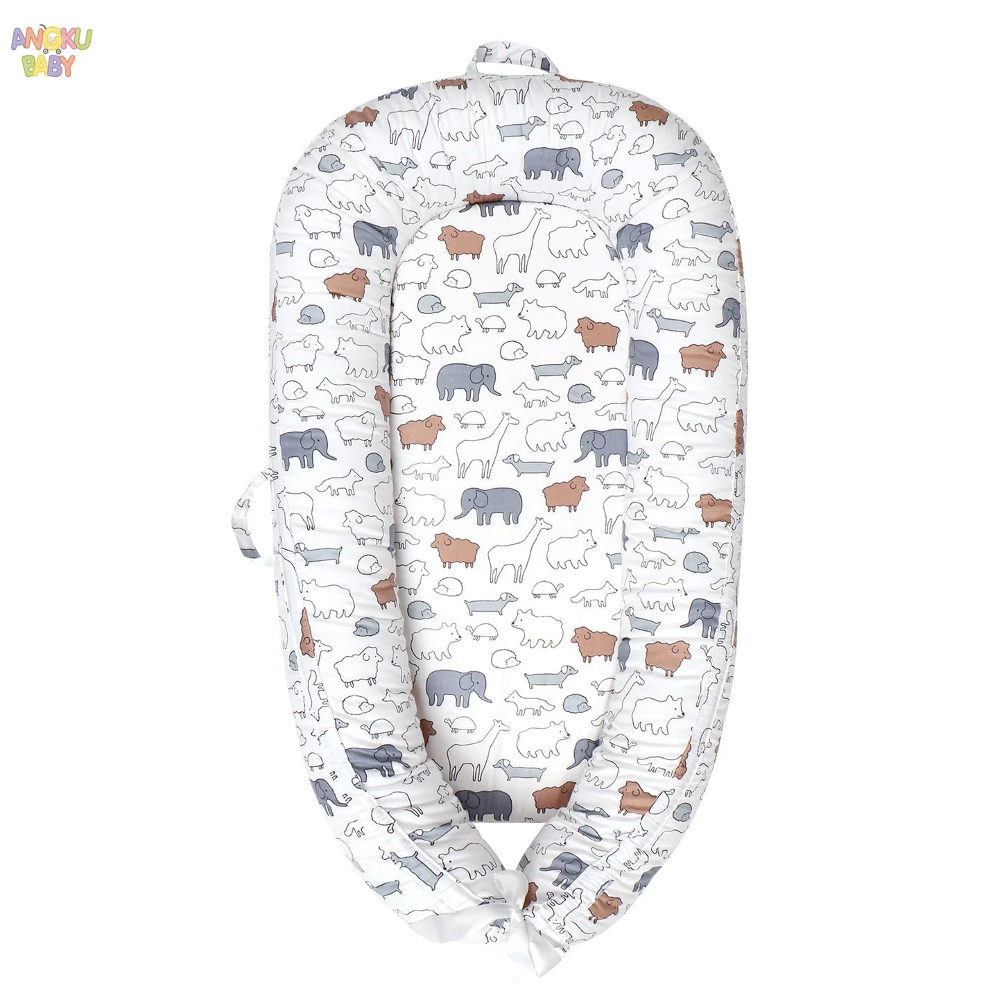 Detachable Baby Nest for Newborn 0-12 Months 100% Cotton Infant Nest for Boys & Girls Breathable Baby Lounger fit Home & Travel